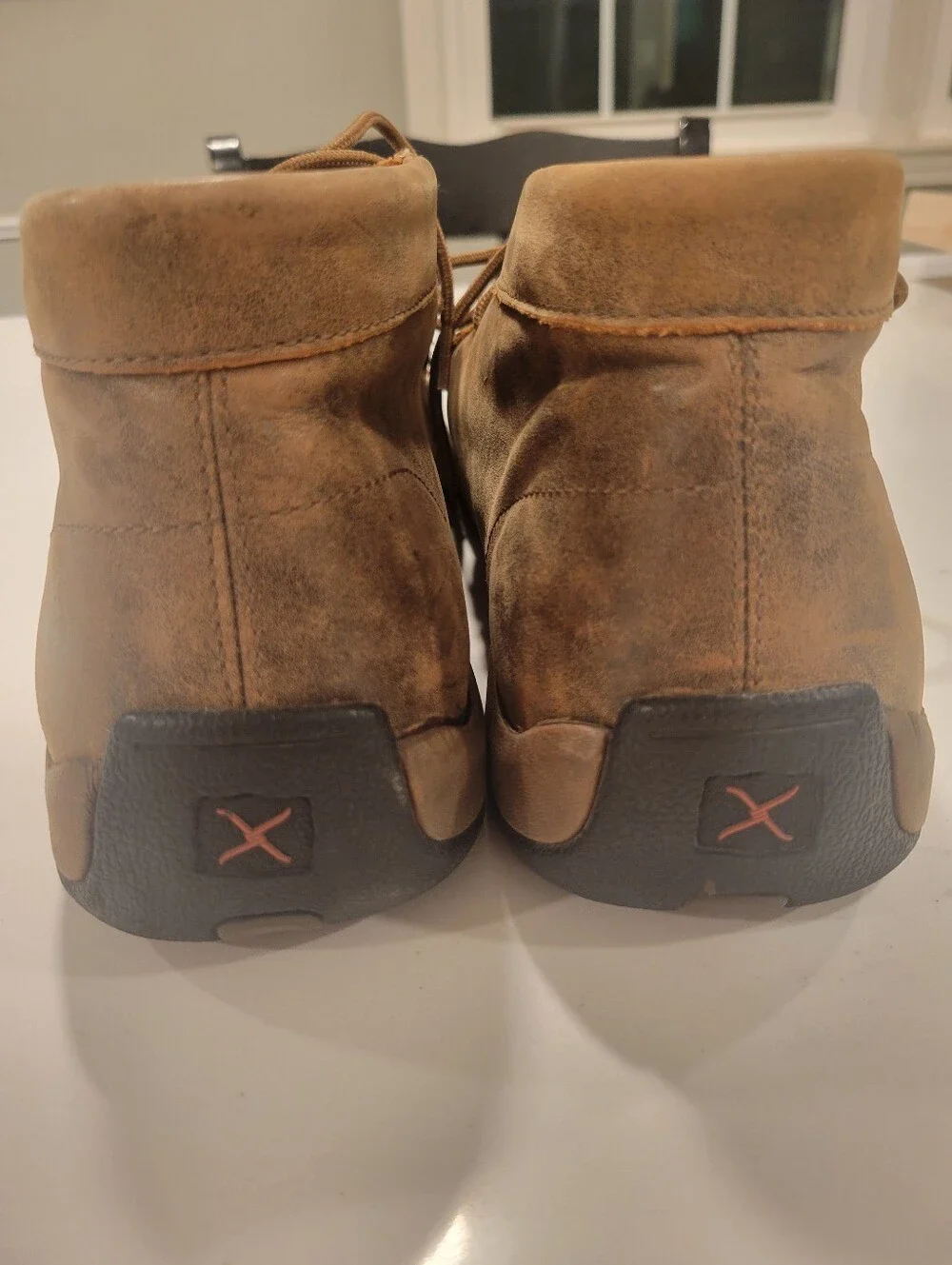 Twisted X Men’s 12 Driving Mocs Brown Distressed Leather Western Shoes